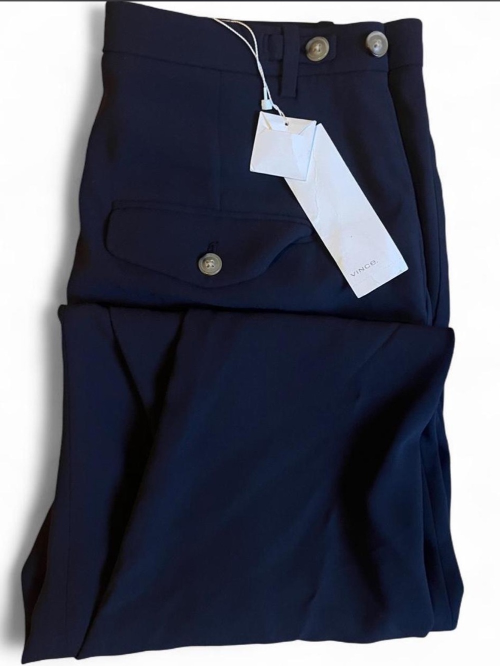 NWT Vince Dark Navy Dress Pants Trousers Work Chic Minimalist Classic 8
